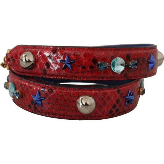 Dolce & Gabbana Chic Red Python Leather Shoulder Strap Dolce & Gabbana