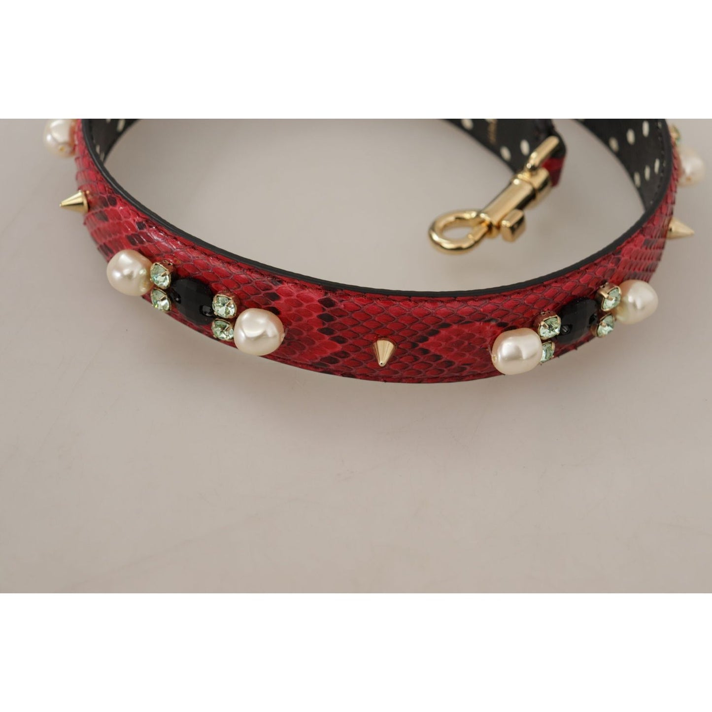 Dolce & Gabbana Elegant Red Python Leather Shoulder Strap Dolce & Gabbana