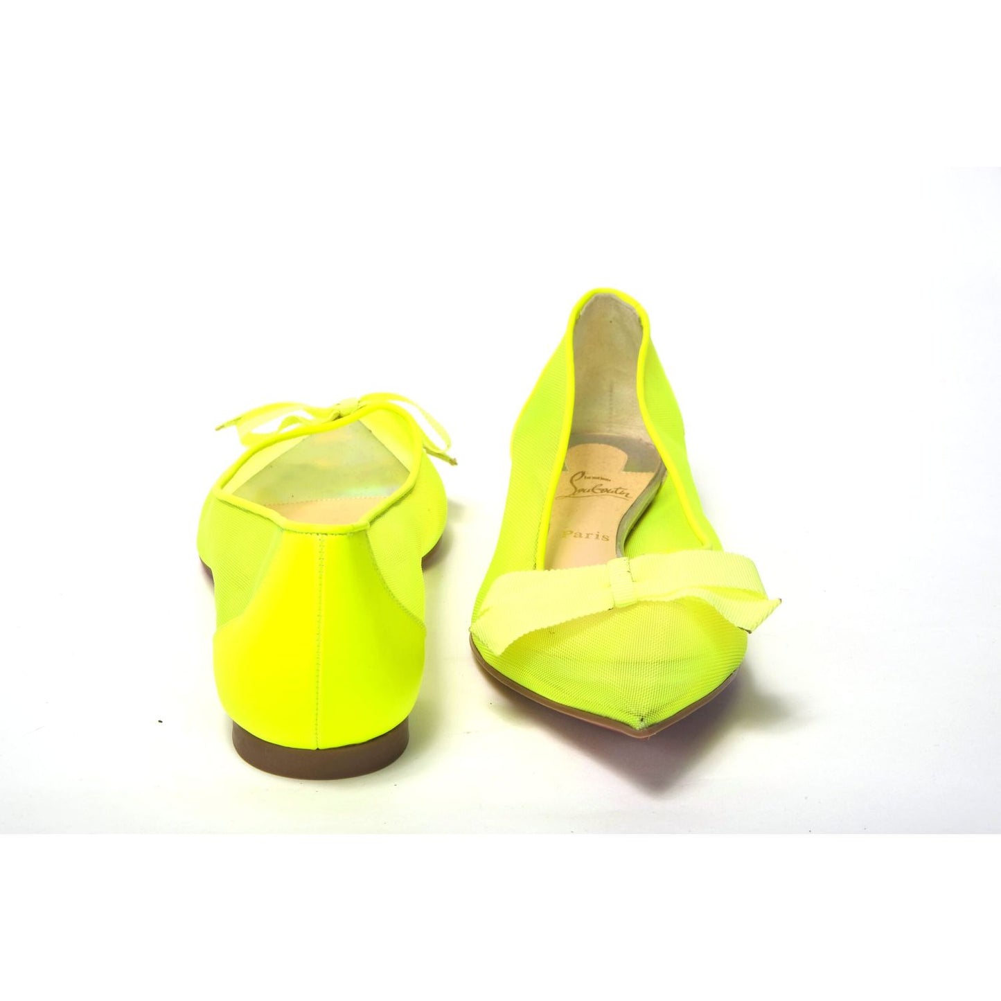 Christian Louboutin Fluro Yellow Flat Point Toe Shoe Christian Louboutin