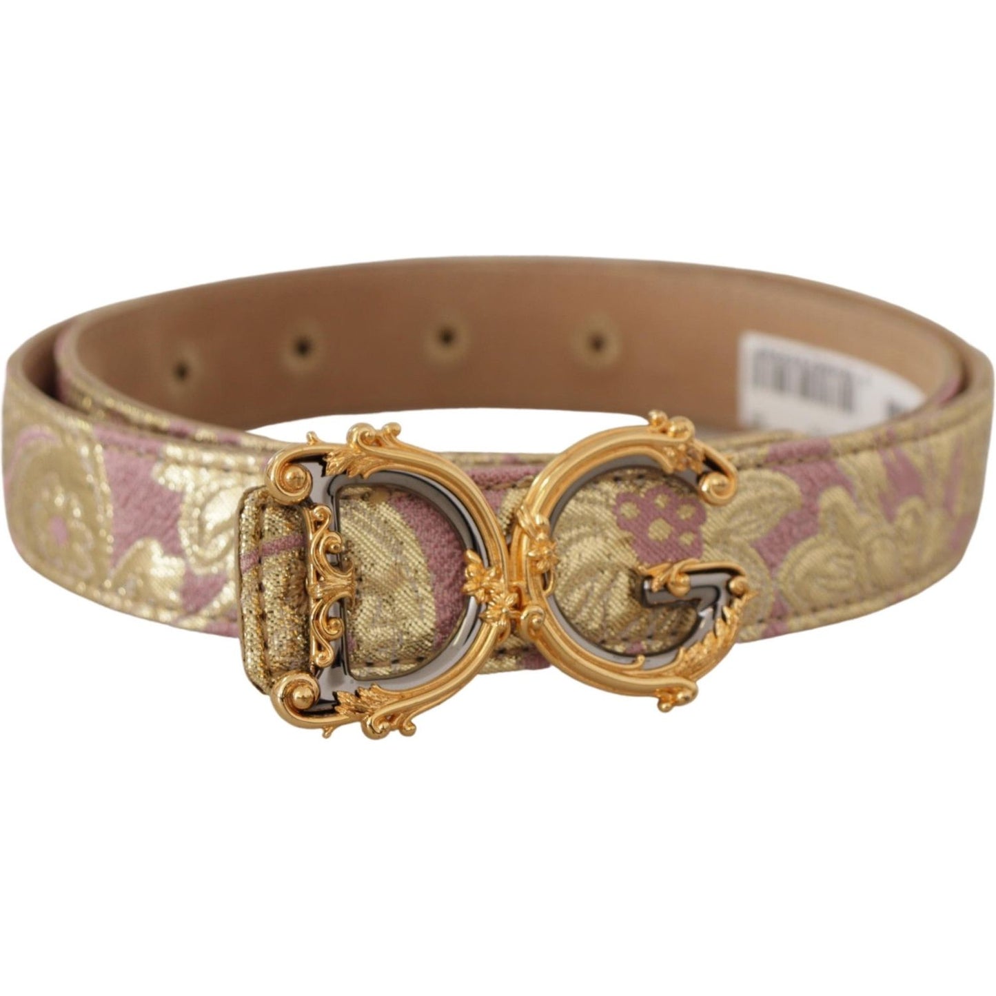 Dolce & Gabbana Chic Gold and Pink Leather Belt Dolce & Gabbana