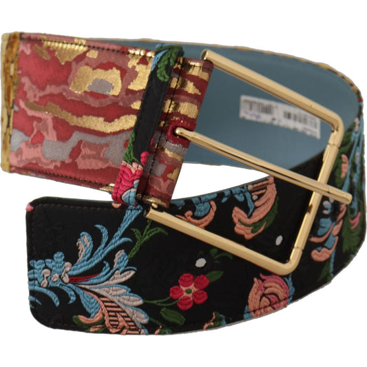 Dolce & Gabbana Multicolor Canvas Leather Statement Belt Dolce & Gabbana