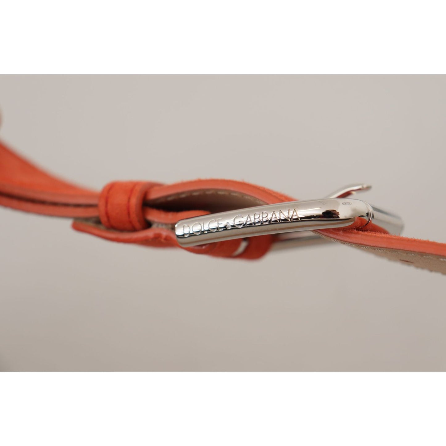 Dolce & Gabbana Elegant Suede Leather Belt in Vibrant Orange Dolce & Gabbana