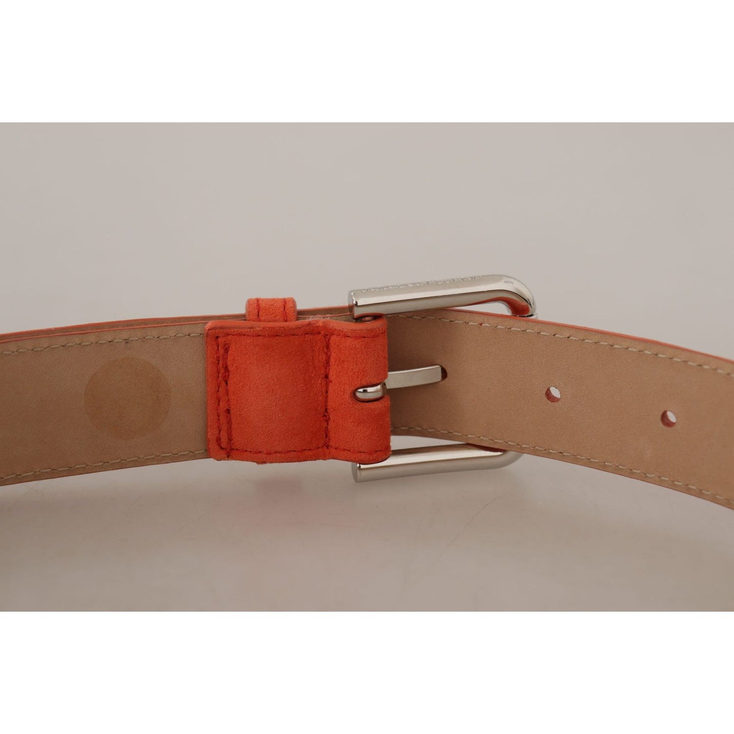 Dolce & Gabbana Elegant Suede Leather Belt in Vibrant Orange Dolce & Gabbana