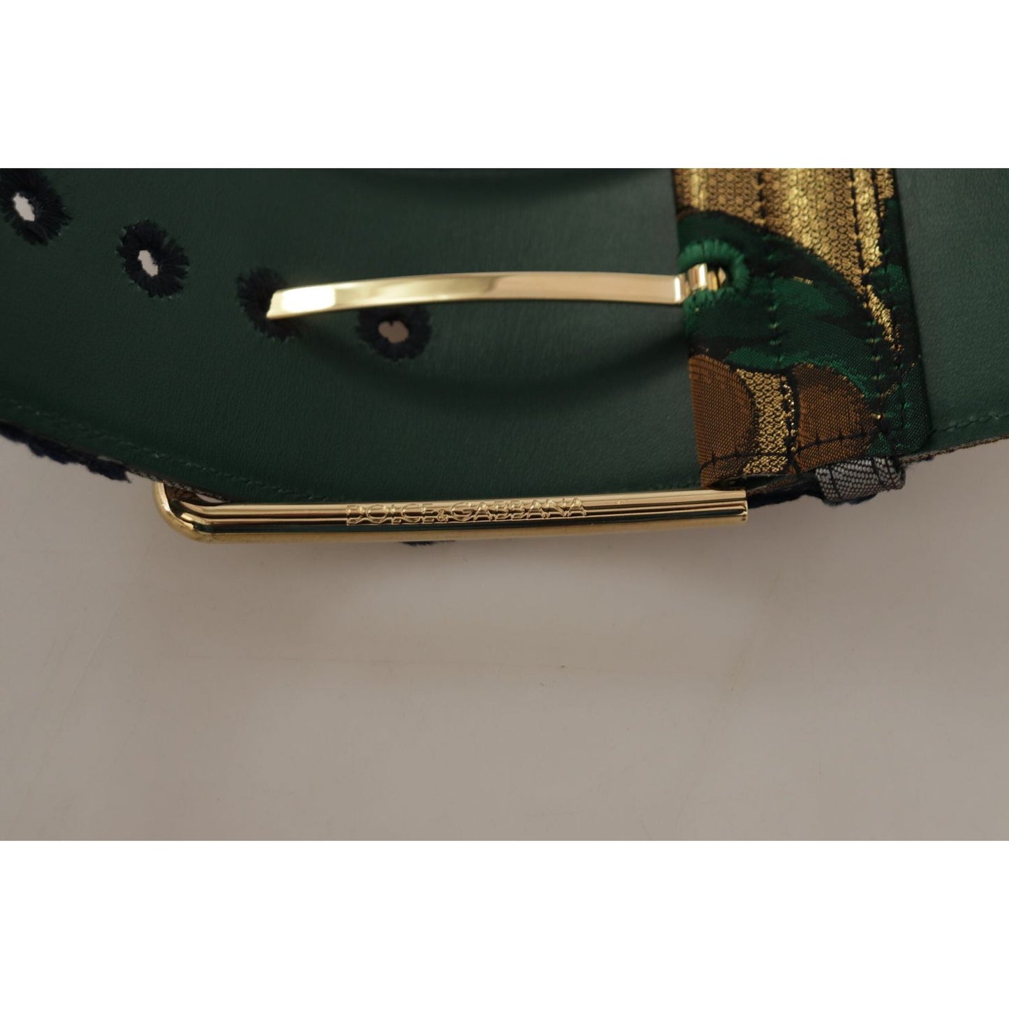 Dolce & Gabbana Elegant Green Leather Belt with Logo Buckle Dolce & Gabbana