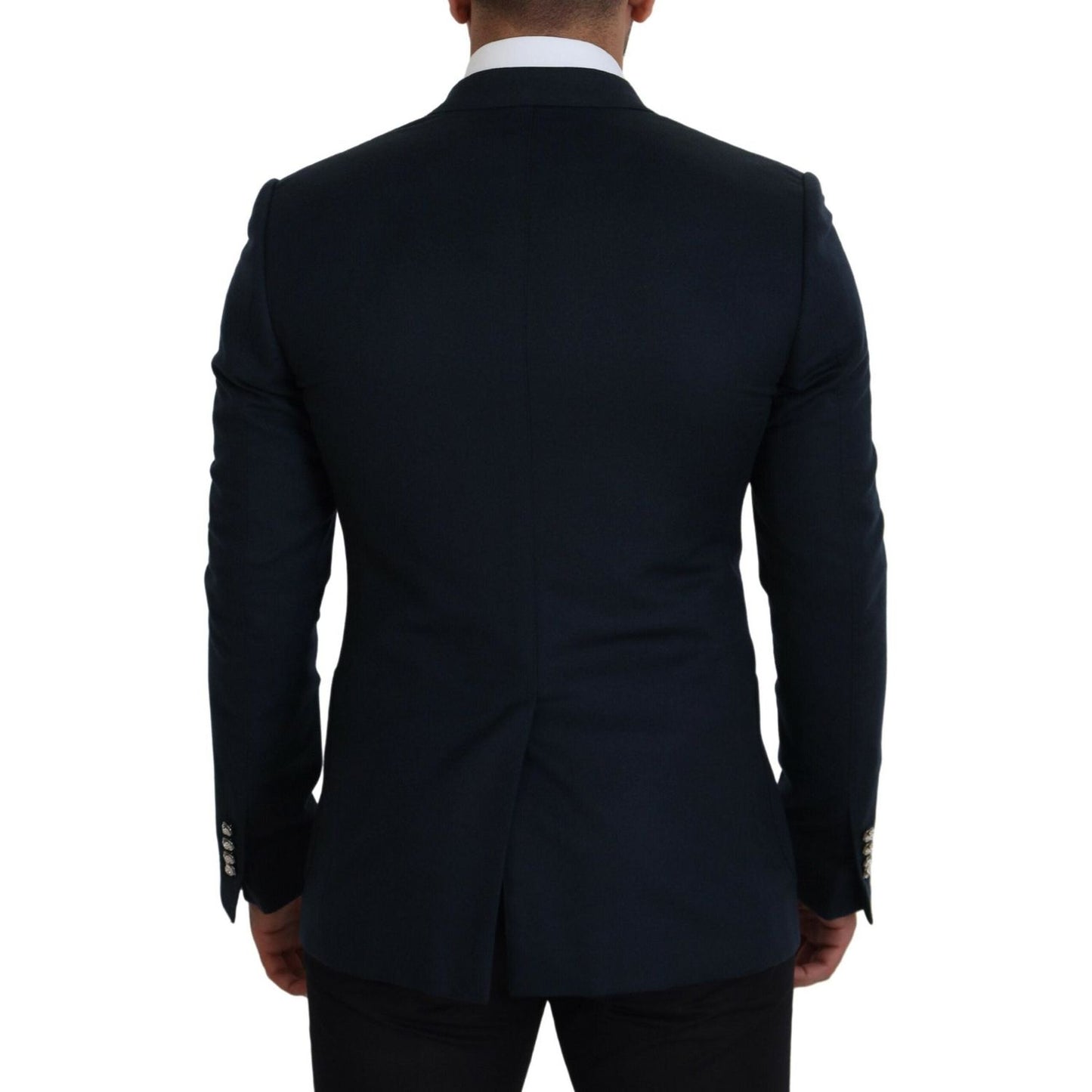 Dolce & Gabbana Elegant Cashmere-Silk Blend Blue Blazer Dolce & Gabbana