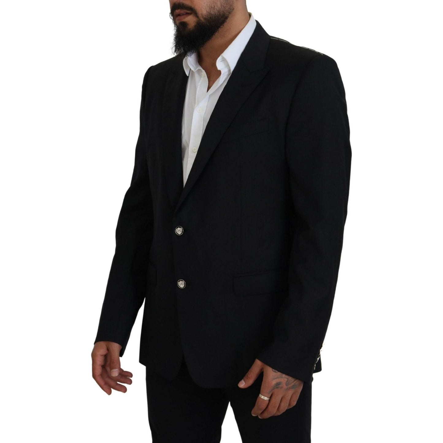 Dolce & Gabbana Elegant Black Martini Wool Blazer Dolce & Gabbana