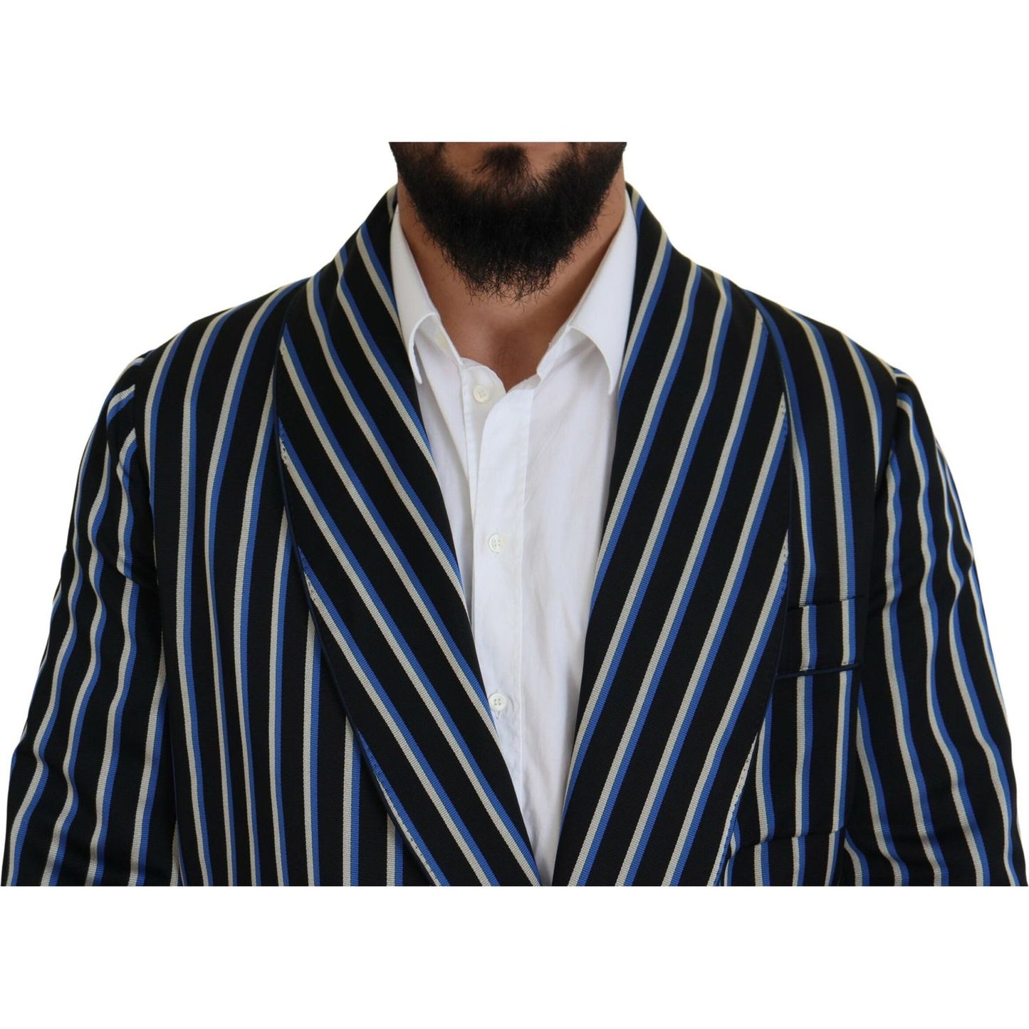 Dolce & Gabbana Elegant Striped Silk Blend Robe Dolce & Gabbana