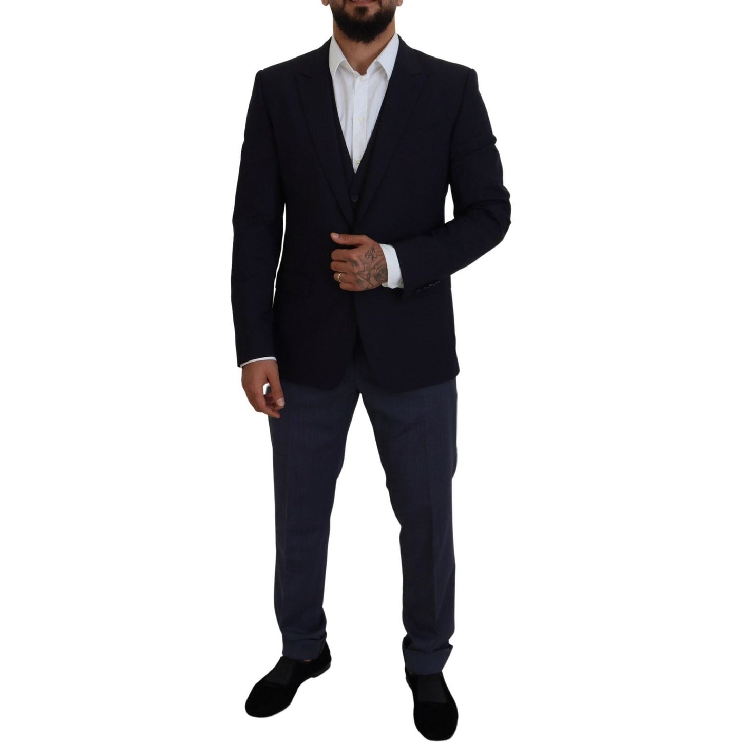 Dolce & Gabbana Elegant Navy Wool Blend Martini Blazer Dolce & Gabbana