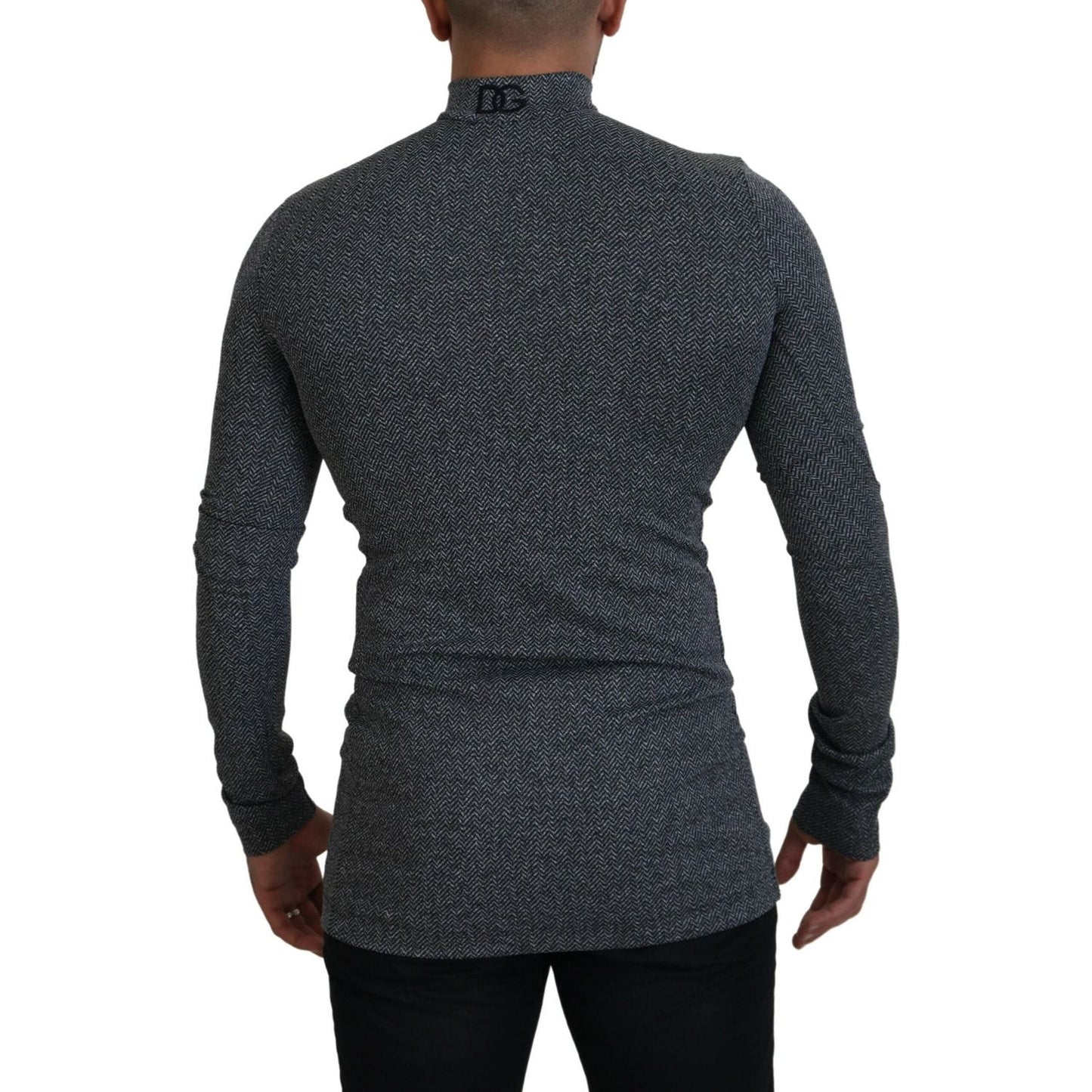 Dolce & Gabbana Elegant Dark Gray Pullover Sweater Dolce & Gabbana