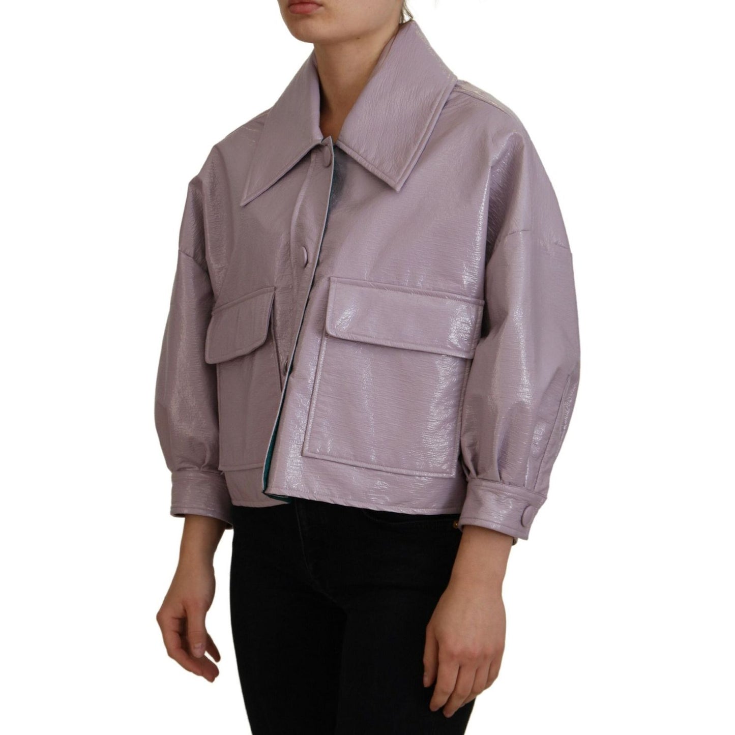 Dolce & Gabbana Chic Purple Cropped Jacket - A Style Statement Dolce & Gabbana