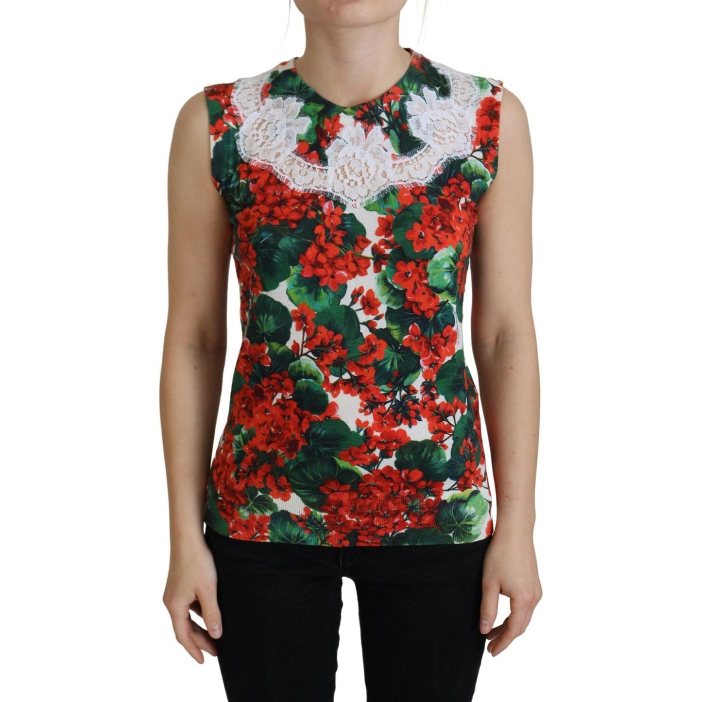 Dolce & Gabbana Chic Floral Print Tank Top Vest Dolce & Gabbana