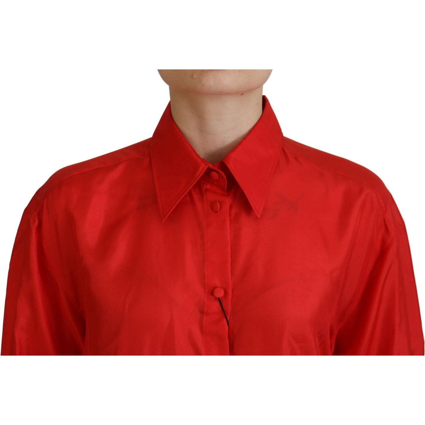 Dolce & Gabbana Elegant Silk Collared Long Sleeve Polo Top Dolce & Gabbana