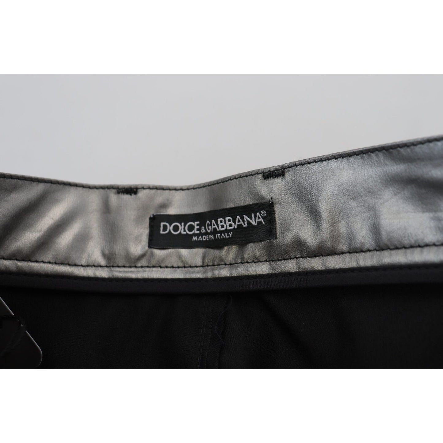 Dolce & Gabbana Elegant High Waist Skinny Pants in Silver Dolce & Gabbana