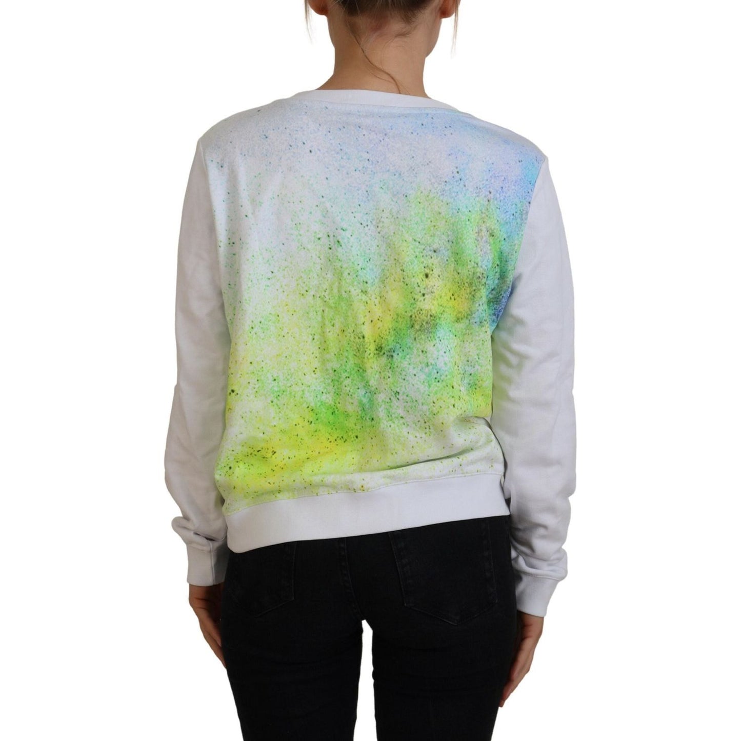 Versace Jeans White Graphic Print Long Sleeves Sweater
