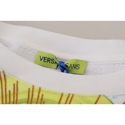 Versace Jeans White Graphic Print Long Sleeves Sweater