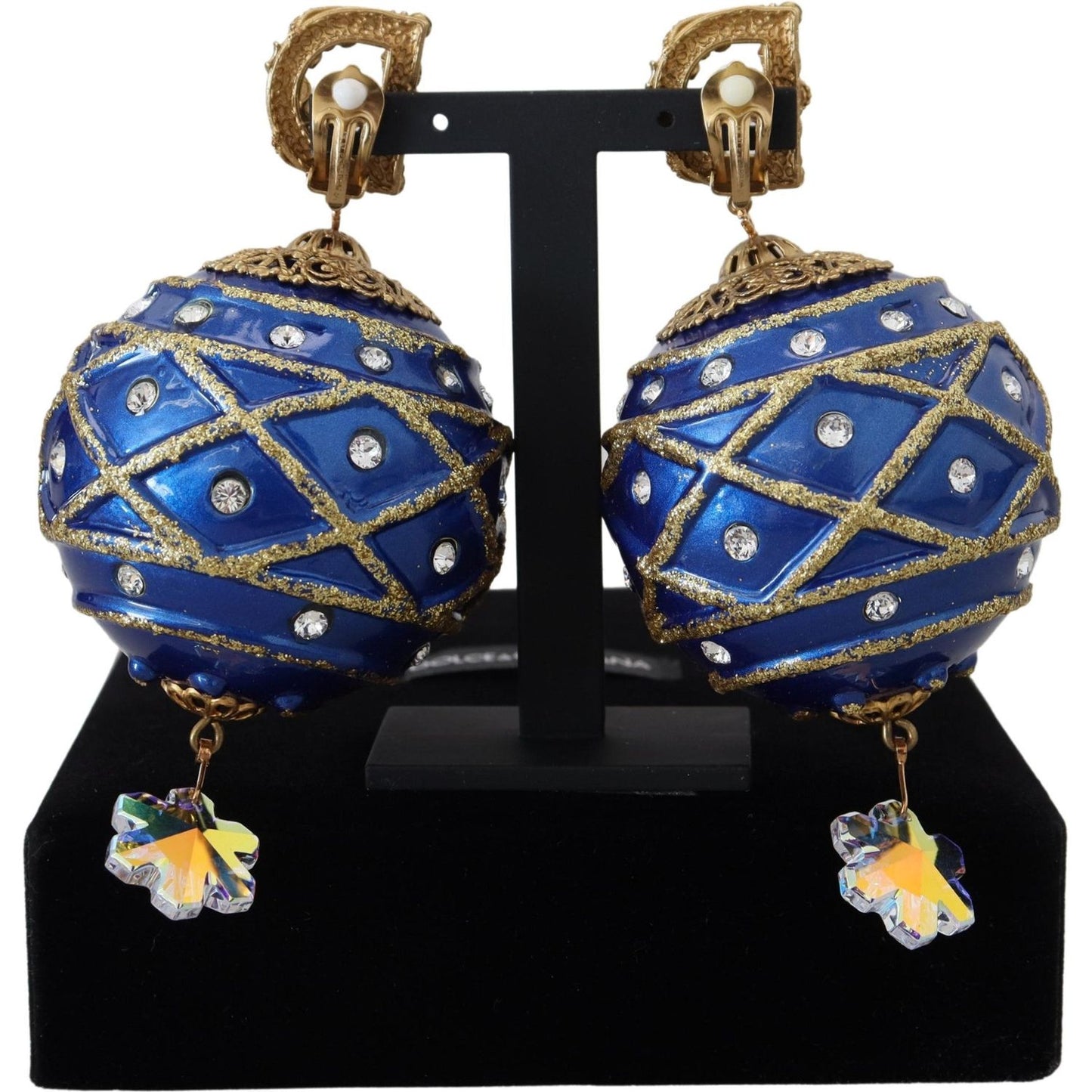 Dolce & Gabbana Elegant Dangling Crystal Christmas Ball Earrings Earrings Dolce & Gabbana