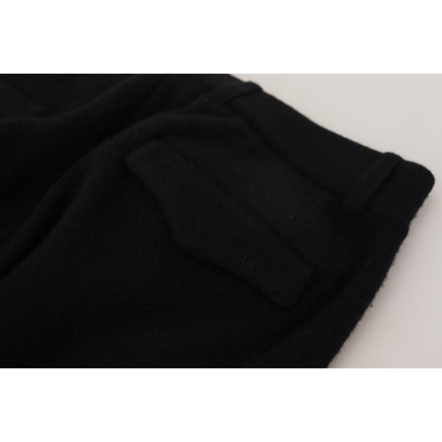 Dolce & Gabbana Elegant Black Tapered Wool Trousers Dolce & Gabbana