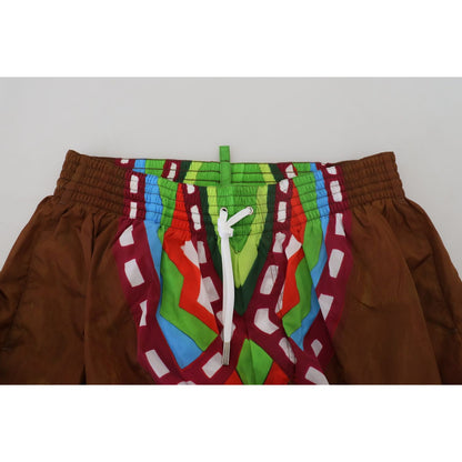 Dsquared² Multicolor Printed Men Beachwear Shorts Swimwear
