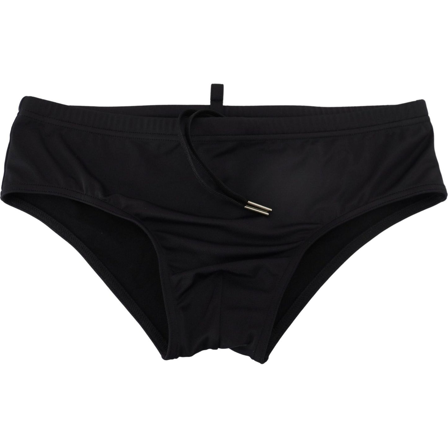 Dsquared² Elegant Black Swim Briefs with Orange Logo Dsquared²