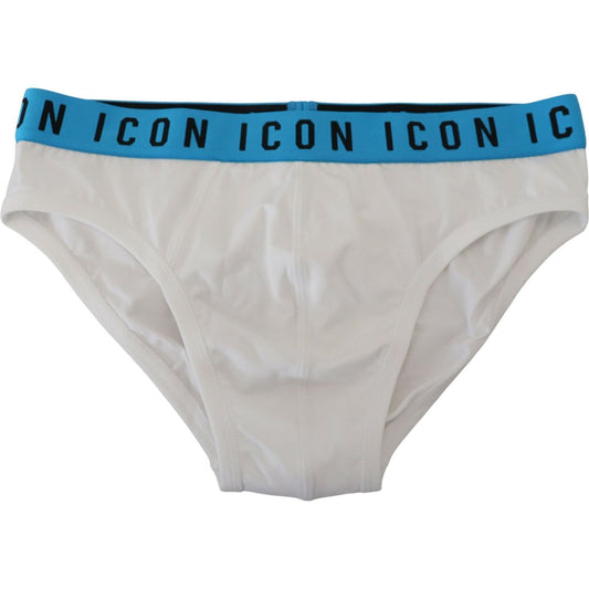 Dsquared² Elegant White Cotton Stretch Briefs Dsquared²