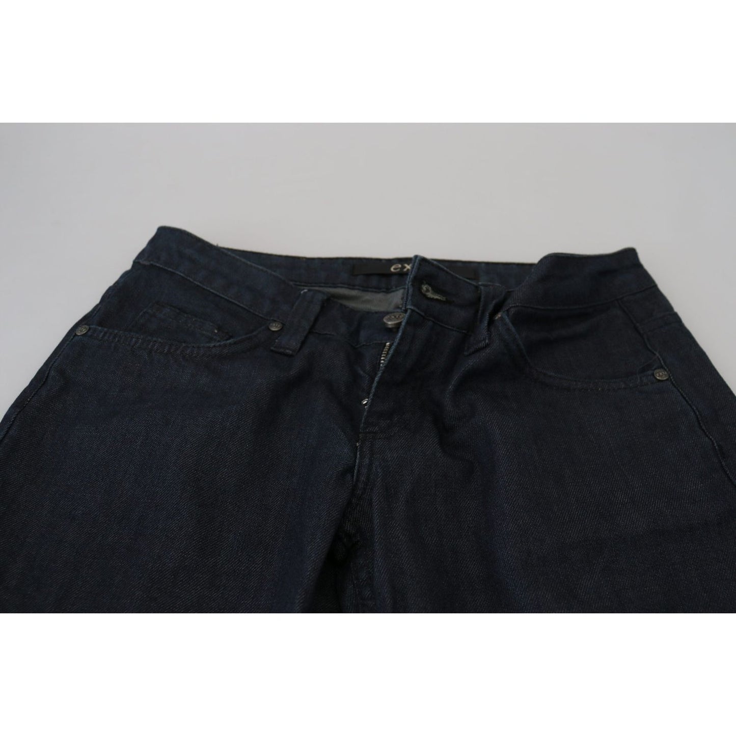 Exte Chic Dark Blue Low Waist Straight Cut Jeans Exte