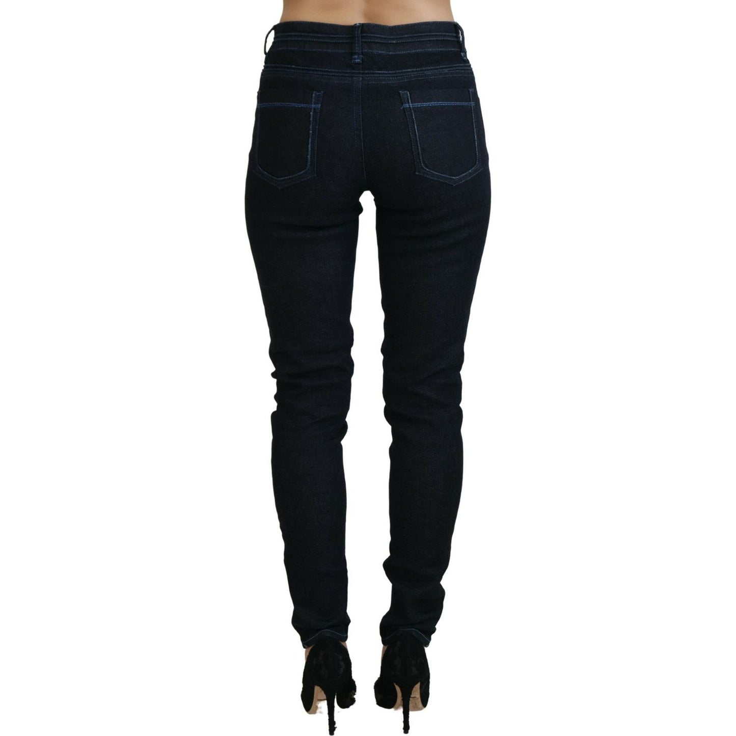 Acht Chic Slim-Fit Cotton Denim in Dark Blue Acht