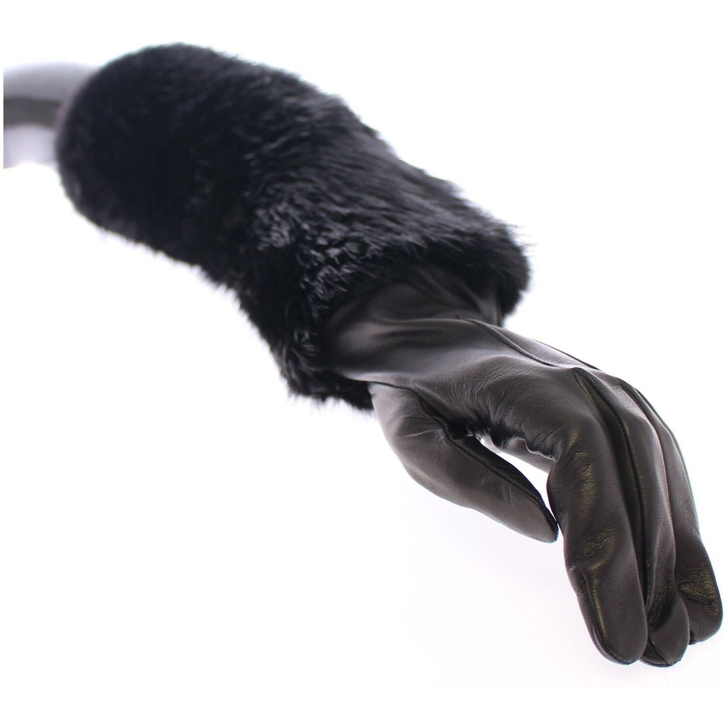 Dolce & Gabbana Elegant Elbow-Length Beaver Fur Gloves Dolce & Gabbana