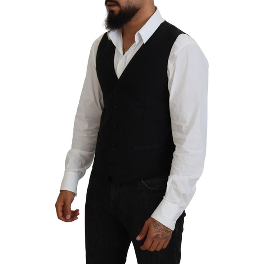 Dolce & Gabbana Elegant Black Formal Dress Vest Dolce & Gabbana