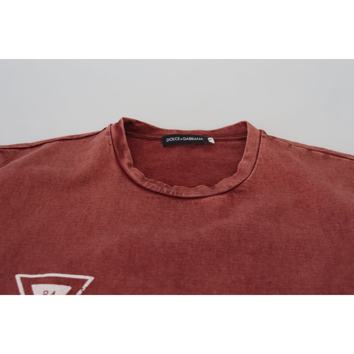 Dolce & Gabbana Elegant Maroon Printed Cotton Tee Dolce & Gabbana