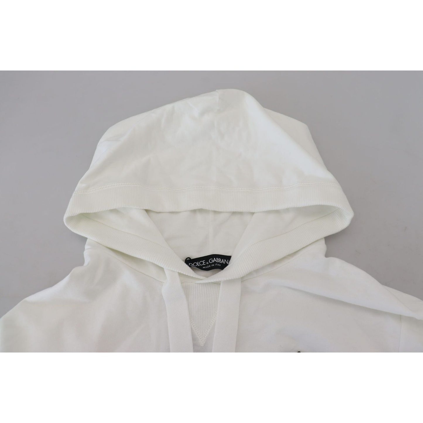 Dolce & Gabbana Elegant White Logo Hooded Sweatshirt Dolce & Gabbana