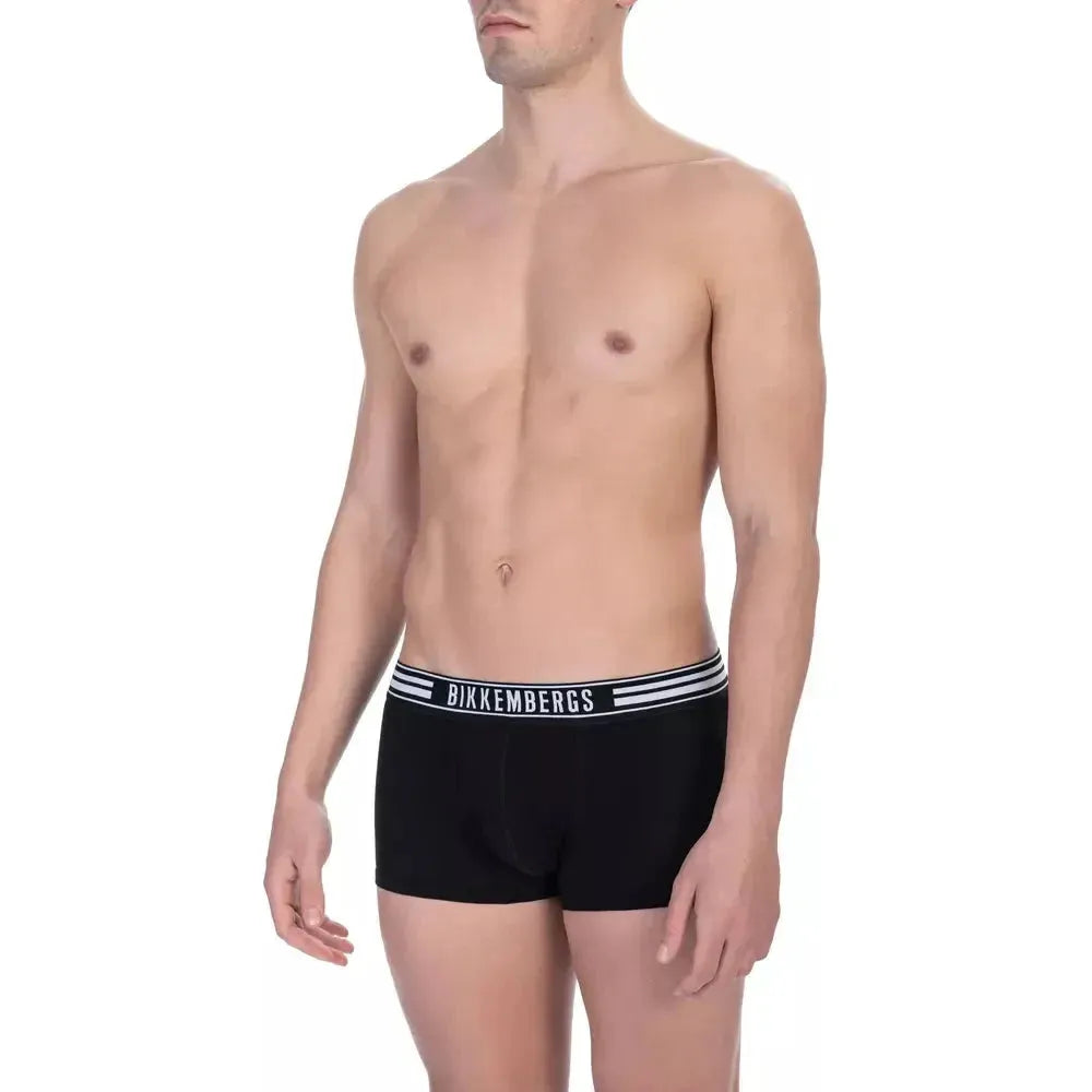 Bikkembergs Black Cotton Men's Trunk Pack