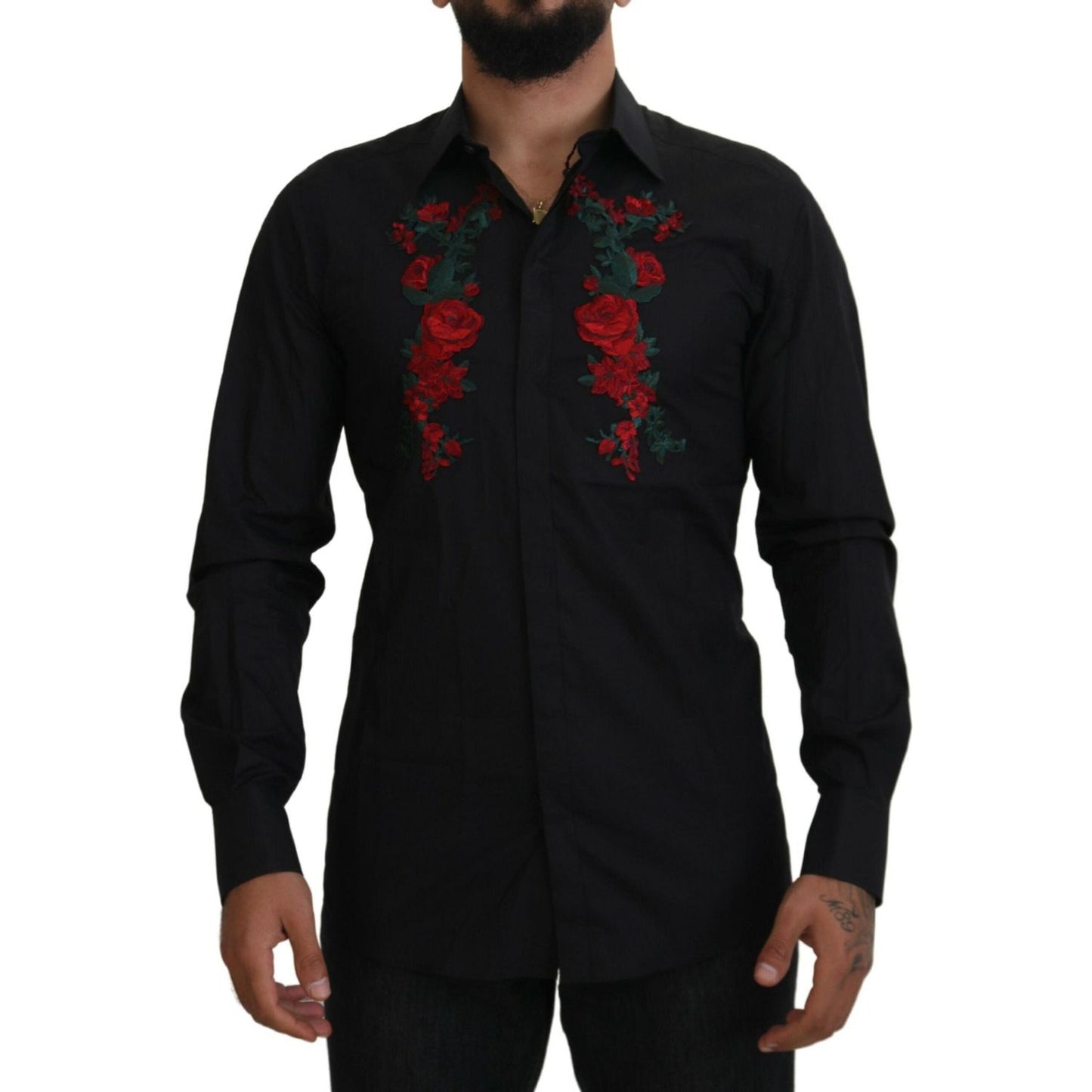 Dolce & Gabbana Elegant Floral Embroidered Cotton Shirt Dolce & Gabbana