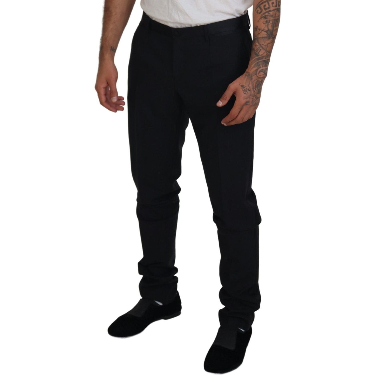 Dolce & Gabbana Elegant Black Dress Pants from Virgin Wool Blend Dolce & Gabbana