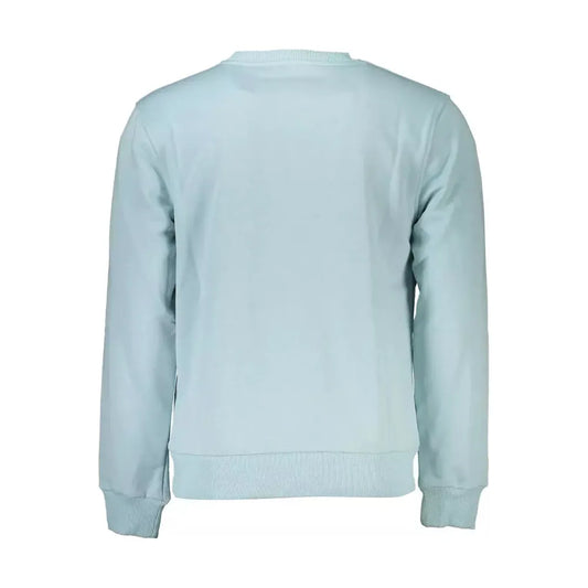 Cavalli Class Light Blue Cotton Men Sweater Cavalli Class