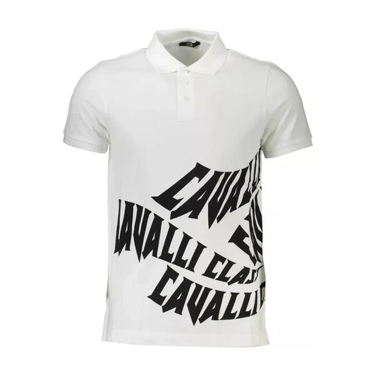 Cavalli Class White Cotton Men Polo Cavalli Class