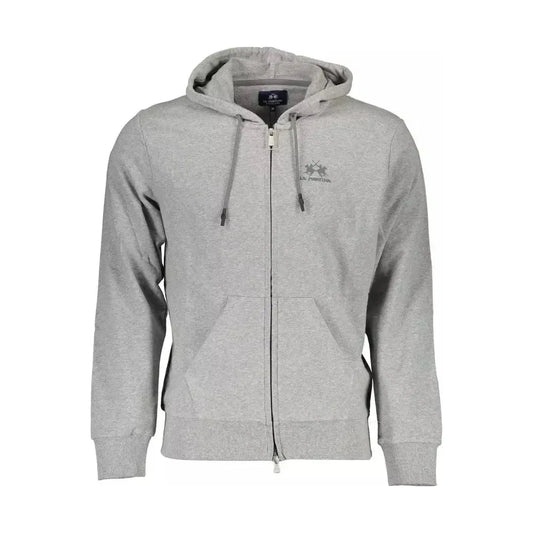 La Martina Gray Cotton Men Sweater La Martina