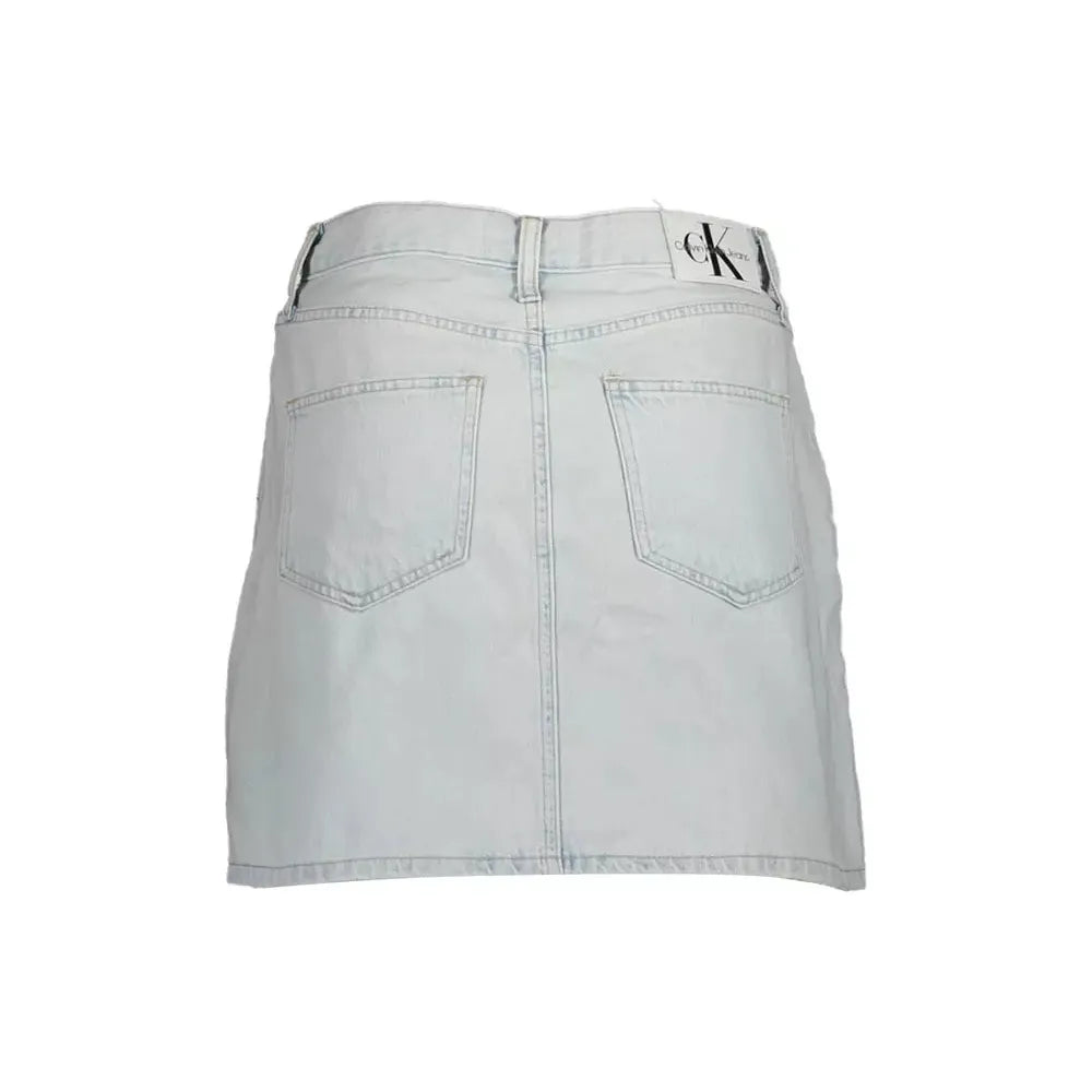 Calvin Klein Light Blue Cotton Women Skirt Calvin Klein