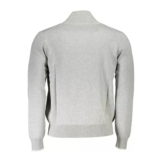 North Sails Gray Cotton Men Sweater North Sails