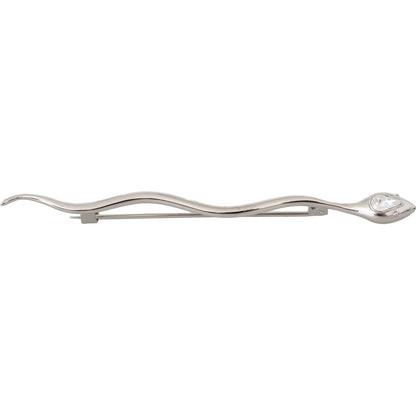 Dolce & Gabbana Silver Brass Crystal Spilla Serpente Mens Brooch Pin