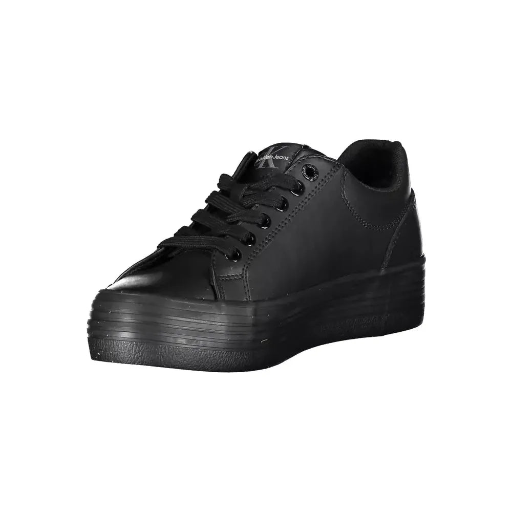 Calvin Klein Black Leather Women Sneaker Calvin Klein