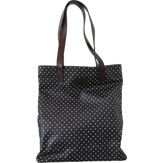 Dolce & Gabbana Elegant Canvas & Leather Tote Bag - Black & White