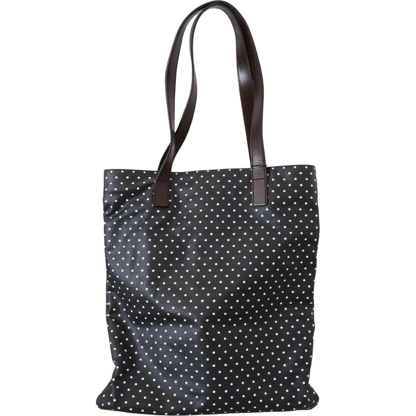 Dolce & Gabbana Elegant Canvas & Leather Tote Bag - Black & White Dolce & Gabbana