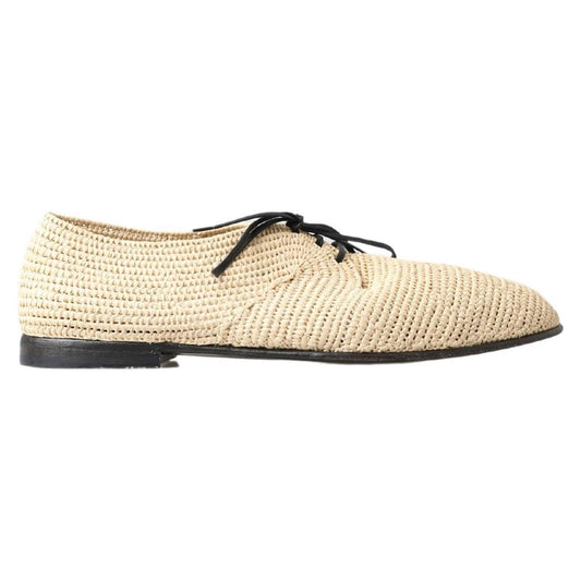 Dolce & Gabbana Chic Beige Derby Lace-Up Casual Men's Shoes Dolce & Gabbana