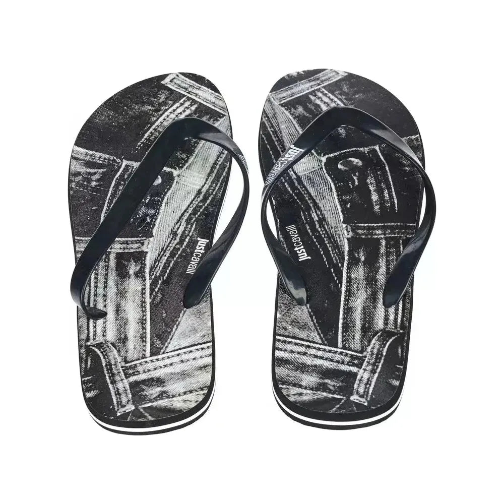 Just Cavalli Black EVA Men Sandal Just Cavalli