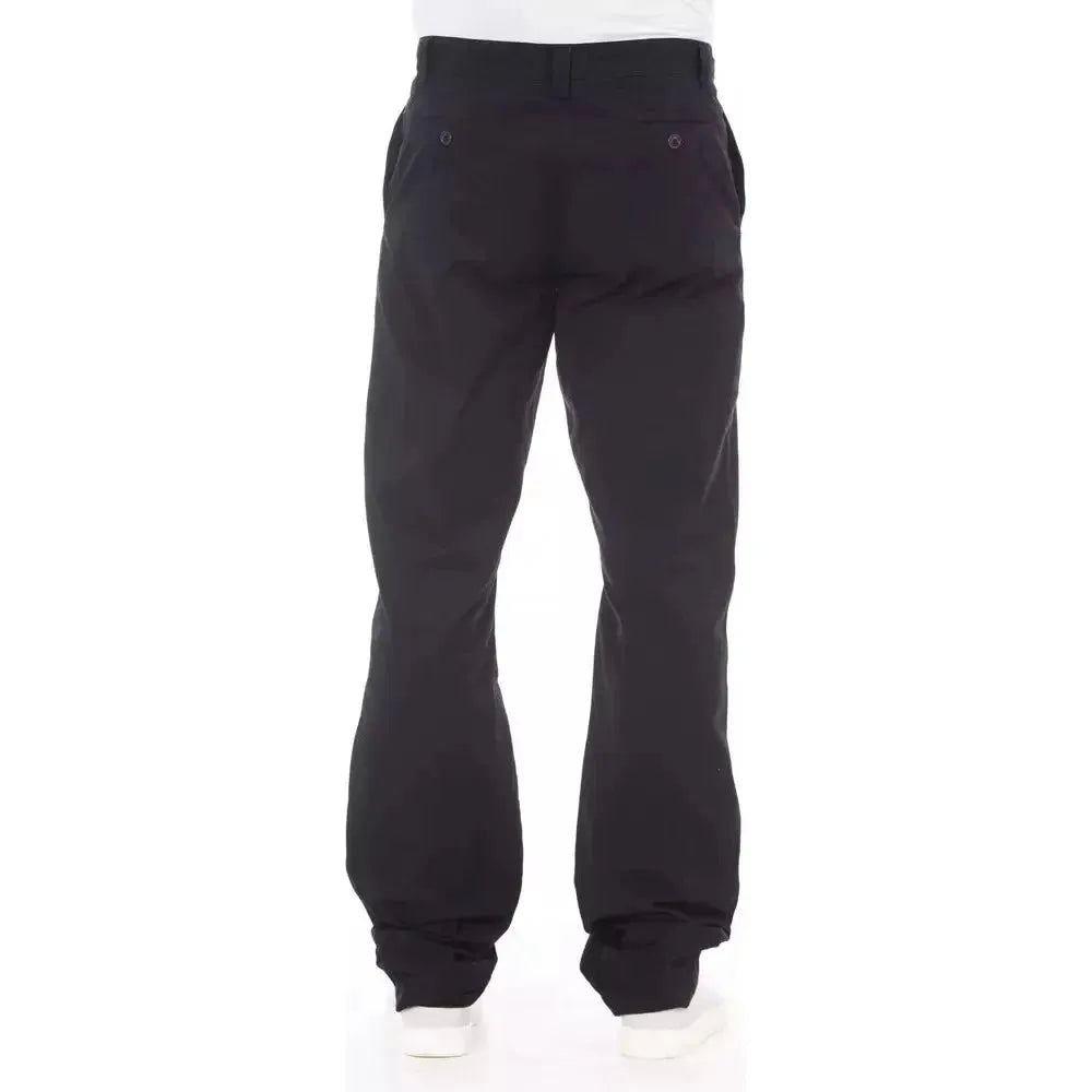 Alpha Studio Blue Cotton Men Pant Alpha Studio