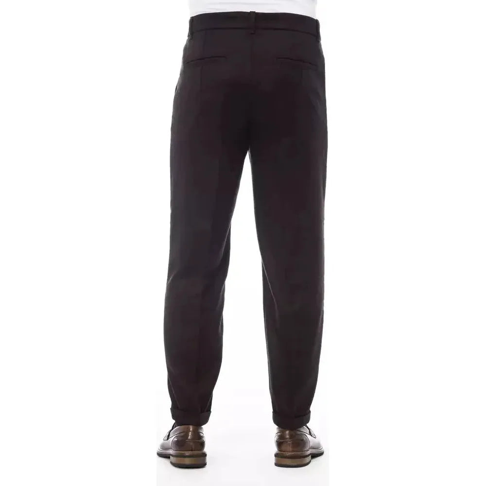 Alpha Studio Brown Wool Men Pant Alpha Studio