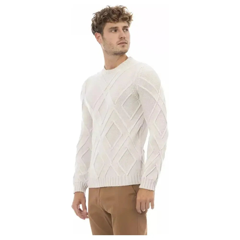 Alpha Studio Beige Merino Men Sweater Alpha Studio