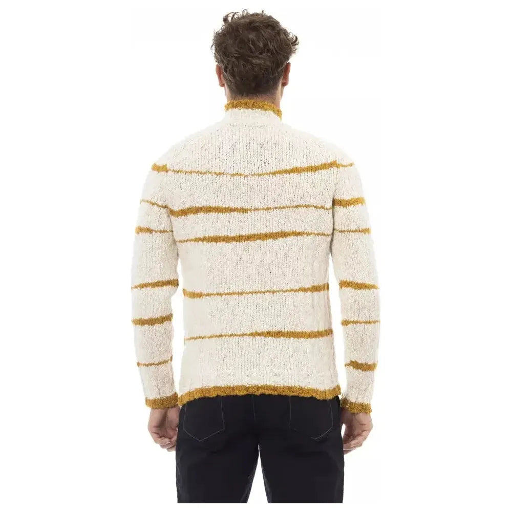 Alpha Studio Beige Alpaca Men Sweater Alpha Studio