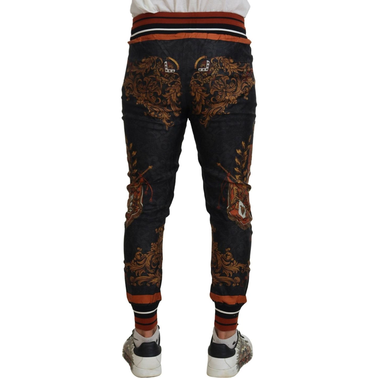 Dolce & Gabbana Baroque Crown Silk Sweatpants Dolce & Gabbana