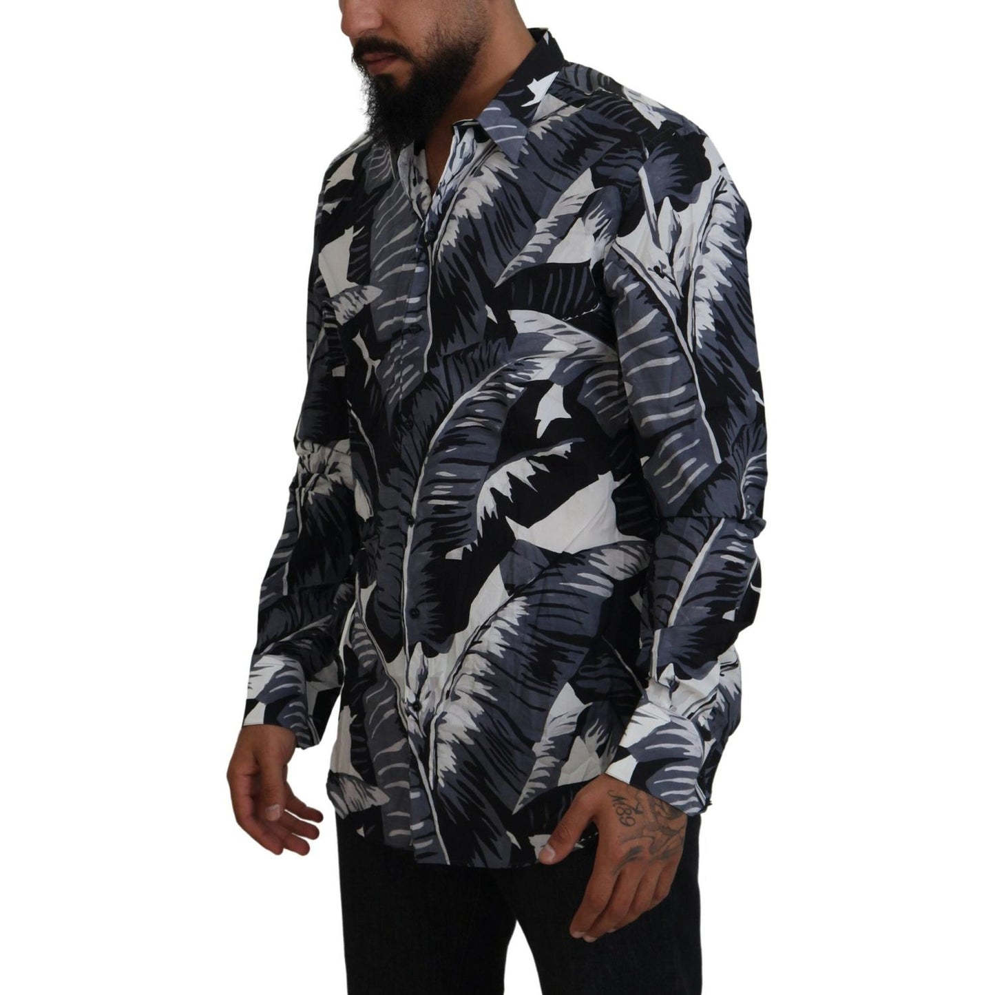 Dolce & Gabbana Multicolor Banana Leaf Print Casual Shirt Dolce & Gabbana